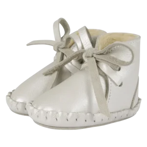 Pina Exclusive Booties | Off White Metallic Leather