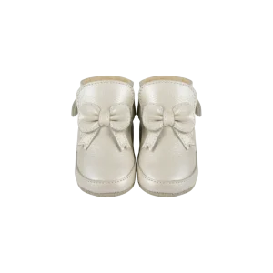 Cubow Booties | Off White Metallic Leather