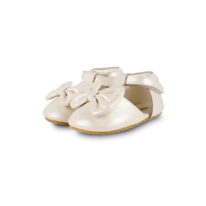 Meau Shoes | Off White Metallic Leather