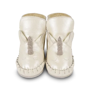 Ynzi Booties | Unicorn | Off White Metallic Leather