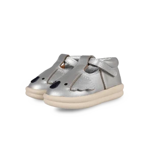Zilpa Shoes | Koala | Silver Grey Metallic Leather