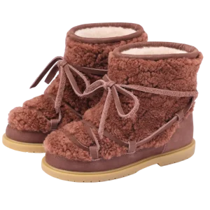 Cassia Boots | Brown Curly Sheep Wool