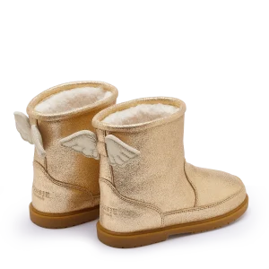 Angela Boots | Wings | Gold Metallic Leather