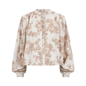 Rose Uma Blouse | Cream - Rose Flowers