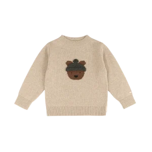 Denn Merino Wool Sweater | Bear | Biscotti Melange