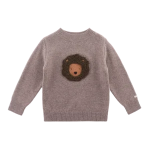 Denn Merino Wool Sweater | Leo | Dark Taupe Melange