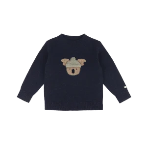 Denn Merino Wool Sweater | Koala | Blue Marine Melange