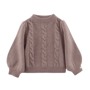 Niena Merino Wool Sweater | Dark Taupe Melange