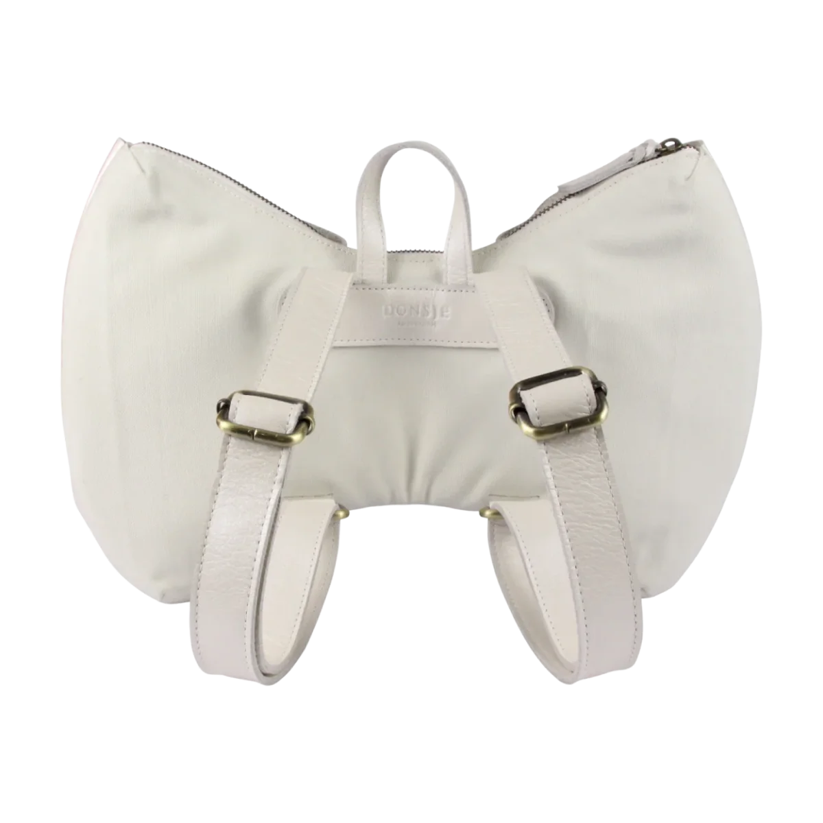 Iono Schoolbag | Bow | Off White Metallic Leather – Image 4