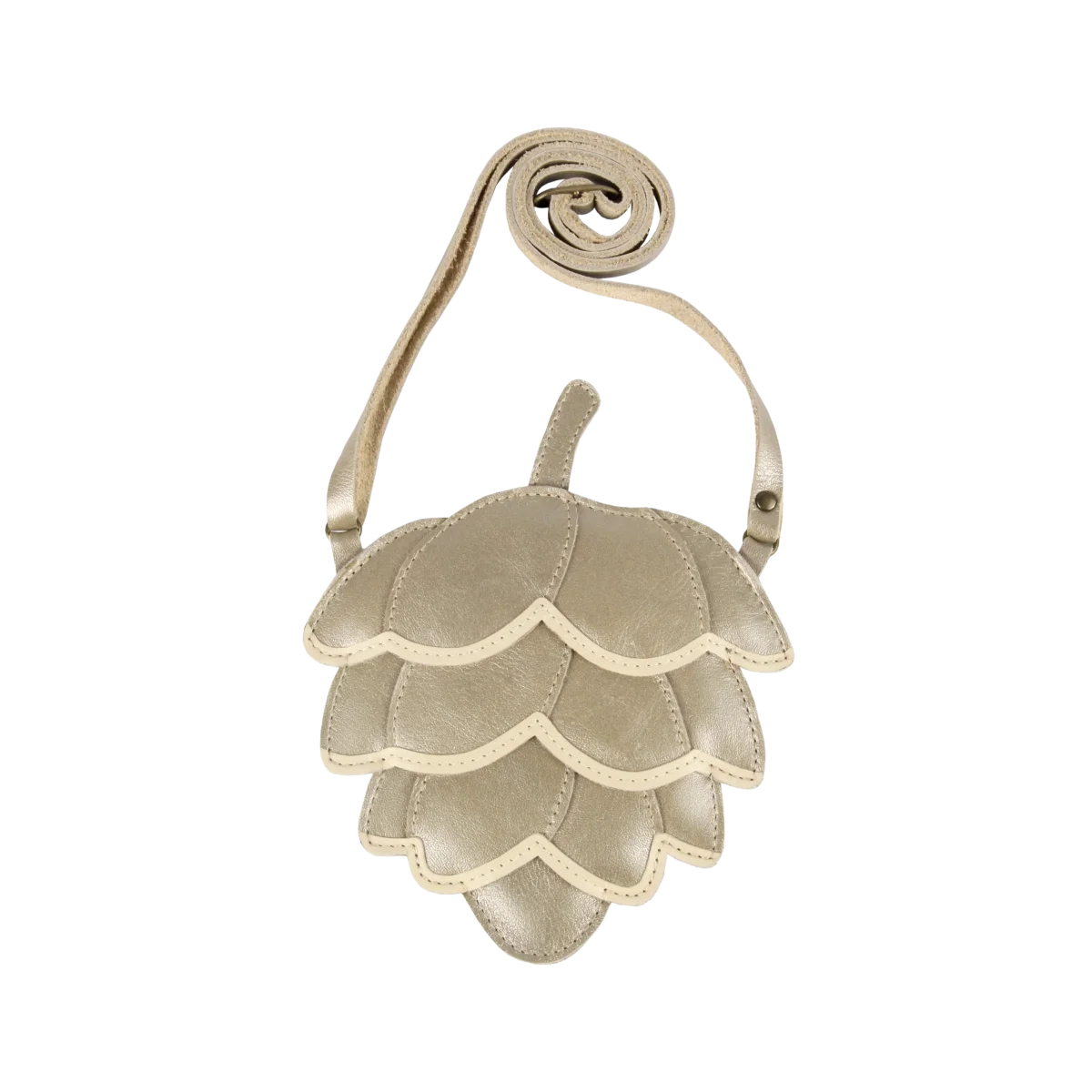 Pitta Purse | Pine Cone | Champagne Metallic Leather