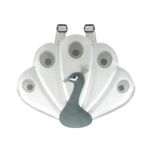 Loubi Schoolbag | Peacock | Off White Metallic Leather