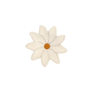 Zaza Fields Hairclip | Daisy | Off White Leather