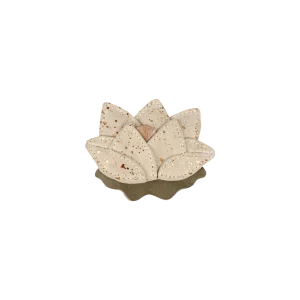 Zaza Fields Hairclip | Water Lily | Cream Metallic Suede