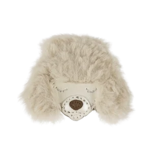 Josy Exclusive Hairclip | Poodle | Off White Metallic Leather