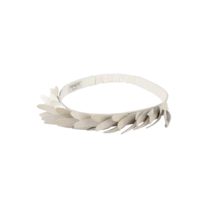 Bola Headband | Off White Metallic Leather
