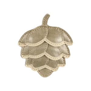 Wonda Hairclip | Pine Cone | Champagne Metallic Leather