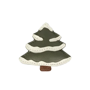 Wonda Hairclip | Christmas Tree | Olive Leather