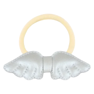 Tian Hair Tie | Off White Metallic Leather