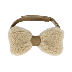 Furro Bow Tie | Beige Curly Faux Fur
