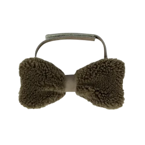 Furro Bow Tie | Stone Curly Faux Fur