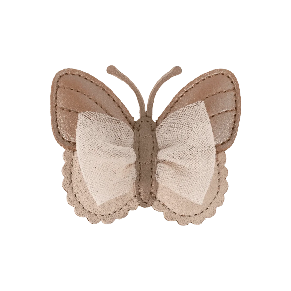 Qalja Clip | Vlinder | Clay Metallic Leather