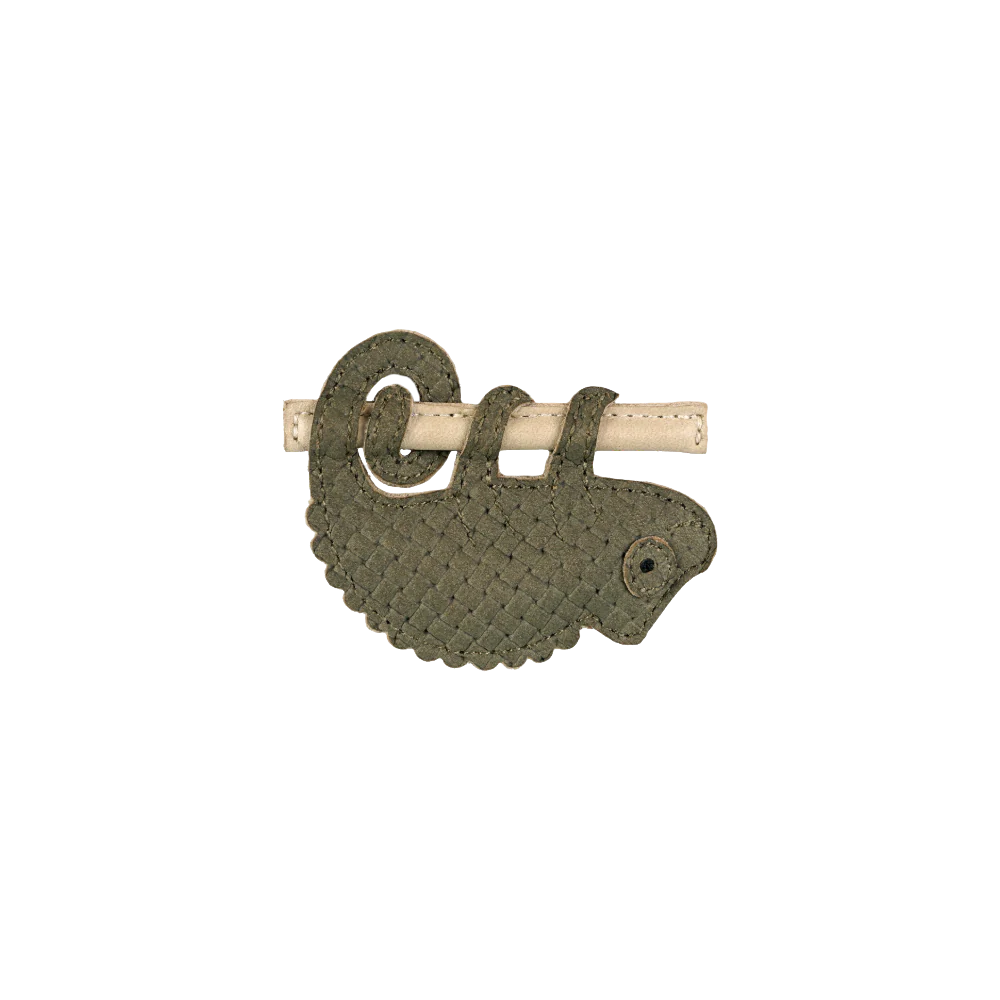 Talei Clip | Chameleon | Stone Square Stamped Nubuck