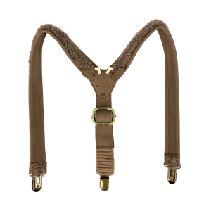 Tjebbe Suspenders | Stag | Hazelnut Curly Faux Fur