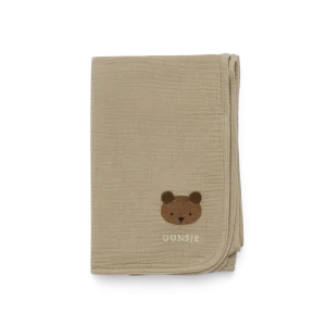 Ploekie Muslin Blanket XL | Bear | Taupe