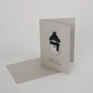 Kio Postcard XL | Snowman | Anthracite Curly Faux Fur