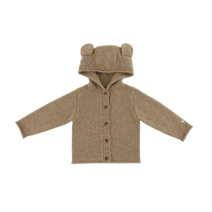 Brittan Merino Wool Cardigan | Bear | Milk Chocolate Melange