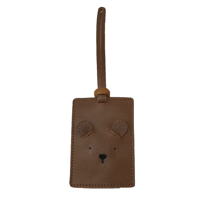 Travel Tag | Bear | Smoke Leather