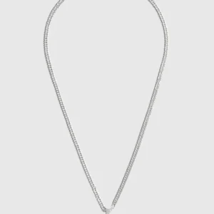 Sterling Silver Iced Eiffel Pendant Necklace - Silver
