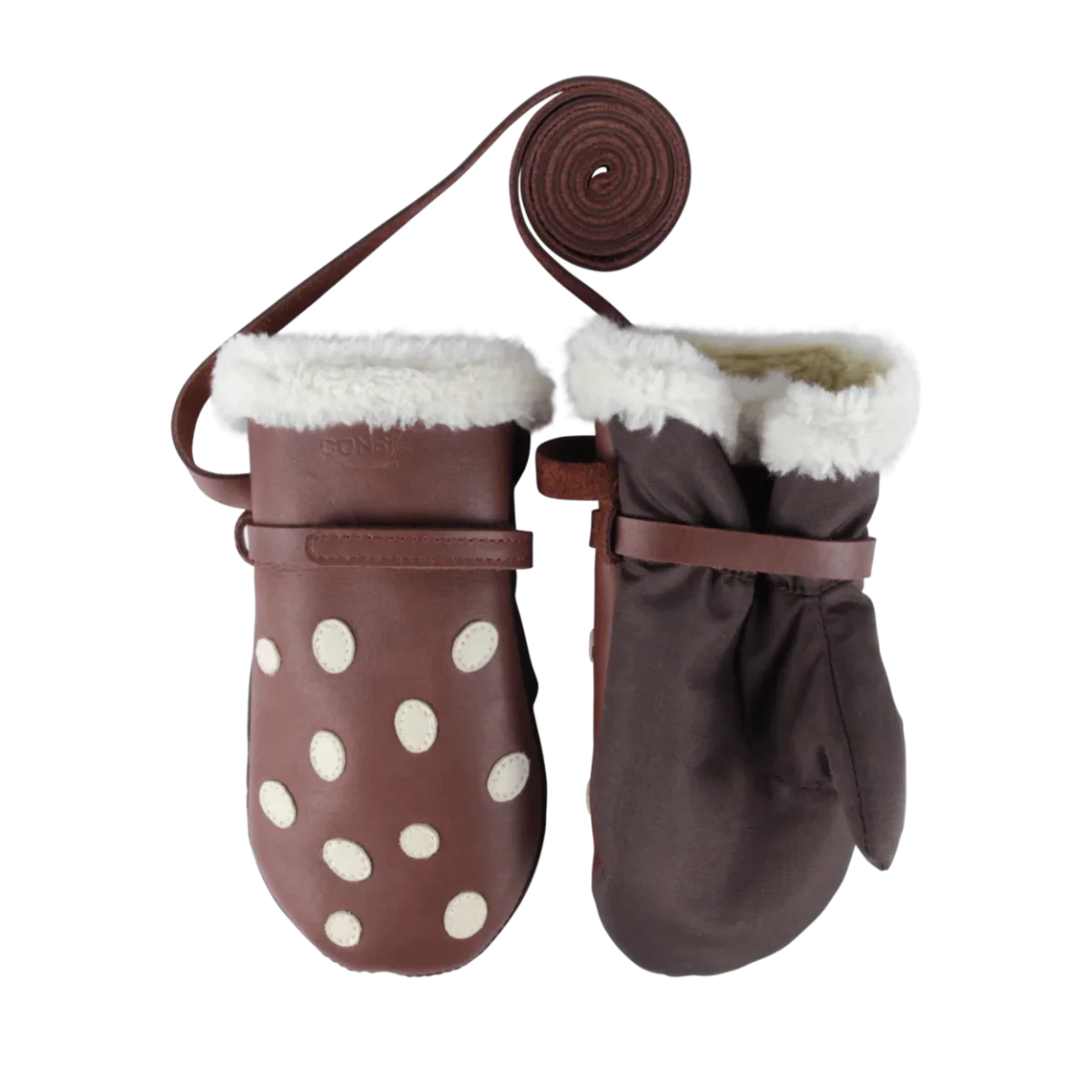 Wald Mittens | Toadstool | Burgundy Classic Leather – Image 3